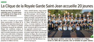 La Clique de la Royale Garde Saint-Jean accueille 20 jeunes